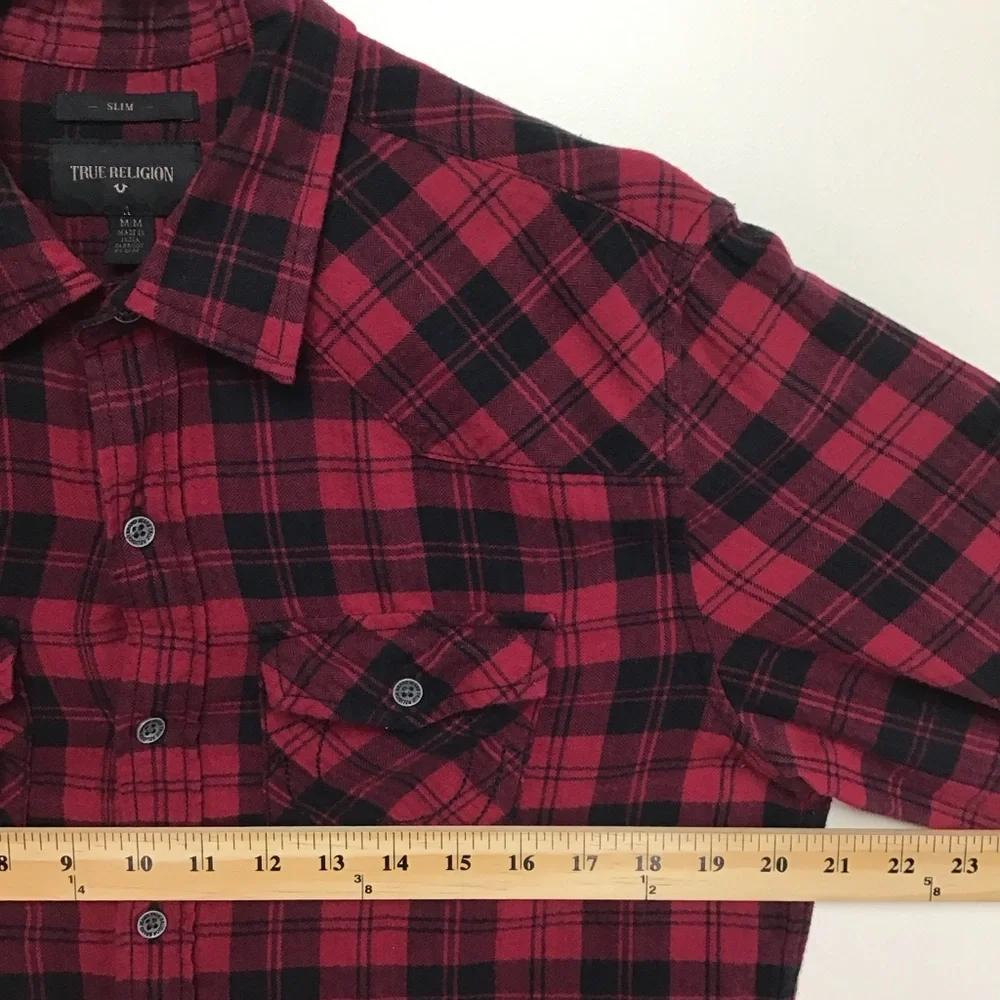 True Religion mens long sleeve button up casual shirt medium